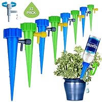 Wemaker [2019 Upgrade] Plant Waterer, Automatic Drip Irrigation Self Watering Devices with Slow Release Control Valve Switch, Adjustable Vacation Self Plant Watering Spikes Globes for Outdoor Indoor