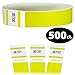 Goldistock Event Wristbands Select Series Vibrant Neon Yellow 500 Count | ¾” Arm Bands | Paper-Like Party Armbands | Wrist Bands