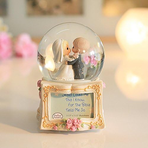 YYHKYB Drops baby photo frame musical snow crystal ball music box spinning wedding gifts , 2