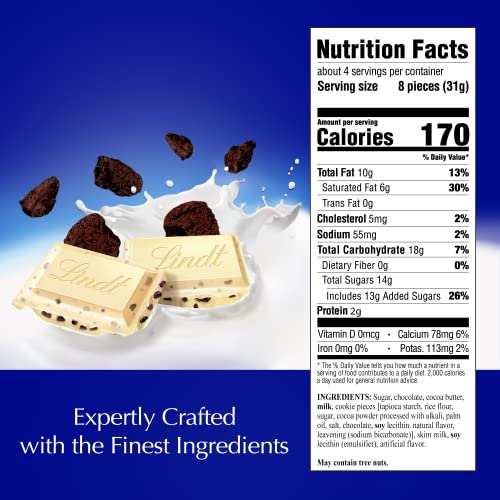 Lindt CLASSIC RECIPE Cookies and Creme White Chocolate Bar, White