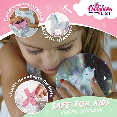 Shatterproof Unicorn Snow Globe for Girls Musical Snow Globe