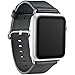 KAVAJ Genuine Leather Watch Band “Barcelona” for Apple Watch Series 4,3,2 & 1 44/42mm in Black. This Genuine Leather Replacement Watch Strap with Classic Buckle Makes The Ideal Accessory to The Watch