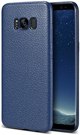 Enflamo Textured Soft Silicone Slim Back Cover Case for Samsung Galaxy S8(Textured Blue)