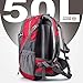 OutdoorMaster Hiking Backpack 45L - w/Waterproof Cover - Red