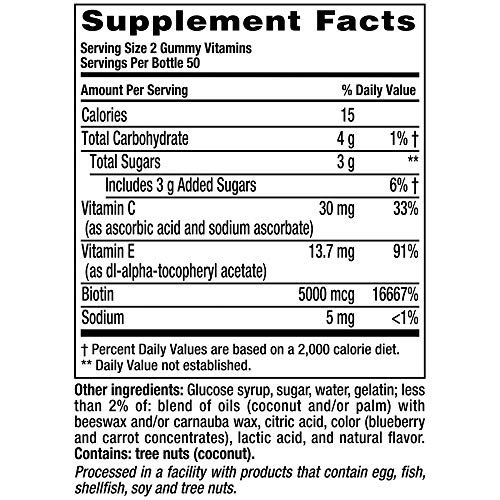 Vitafusion Beautiful Hair Gummy Vitamins, 100ct Black Hair Information