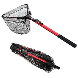 E-more Epuisette De Pêche, Filet De Pêche Pliable Poteau De Peche En Alliage D’aluminium Poisson Pêche Etang Piscine…