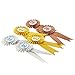 6-Pack Award Ribbons - Rosette Ribbons Award Set - Recognition Awards for 1st, 2nd, 3rd Place of Science Fairs, Ceremonies and Events Certificates, Gold, Silver, Bronze, 7.5 Inches