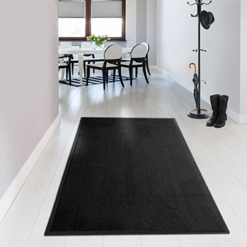 casa pura Entrance Mat | Europe's # 1 Front Door Mat for Home and Business | Black - 24" x 72"