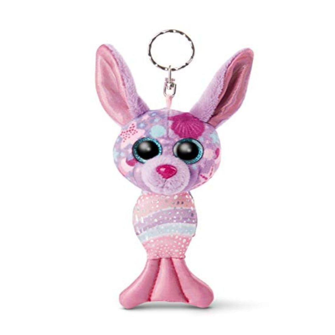 NICI 46823 Glubschis: The Original – Glubschis Mermaid Rabbit Keyring 12cm – Soft animal toy attachment for lanyard, keychain & key holder
