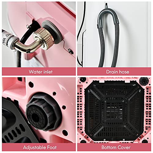 COSTWAY Portable Washing Machine, Builtin Drain Pump, 8Lbs Capacity