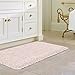 NORCHO Pink Water Absorbent Bath Rug Non-Slip Rubber Shaggy Bathroom Floor Mat Fluffy Microfiber Bathtub Pad 32