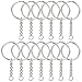 Jmkcoz 100pcs 1"/25mm Metal Split Key Ring with Chain Silver Key Ring Keychain Ring Parts Open Jump Ring and Connector Accessories for DIY primary