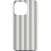Cute Grey & White Stripes Geometric Vertical Lines Pattern Case for iPhone 13 Pro
