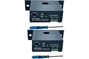 LELUKEE 2Pack Current Sensing Relay AC Current Sensing Switch 0-30A Normally Open Amp Sensor Monitoring Relay (M3050)