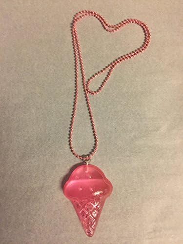 Handmade Pink Ice Cream Glitter Resin Charm Necklace