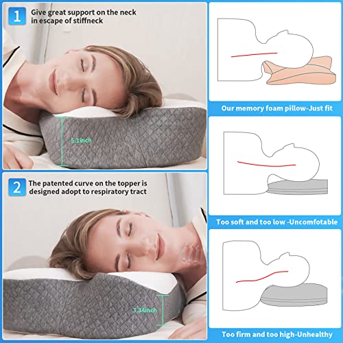 Home4me Cervical Pillow Memory Foam Pillow for Neck and Shoulder Pain
