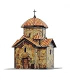 KERANOVA Clever Paper Temples of The World 24 Piece Karmravor Church 3D Puzzle, 10.5 x 15 x 9.5 cm, 1/87 Scale