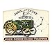 Open Road Brands John Deere Vintage Tractor Clock Embossed Metal Wall Art Sign