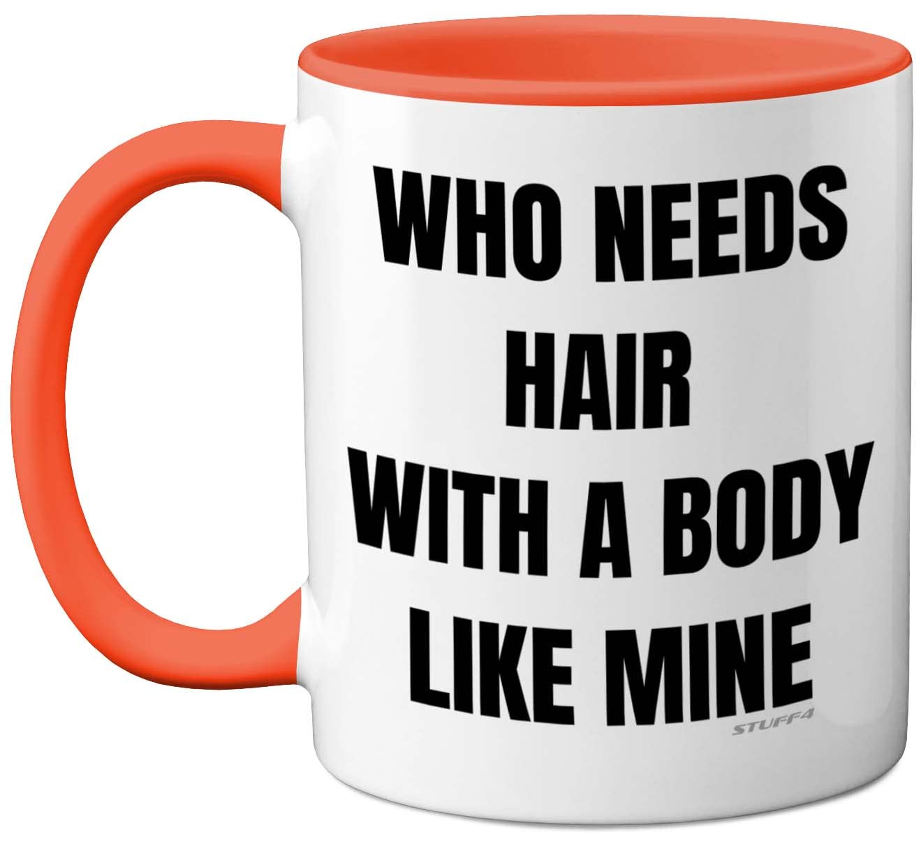 Stuff4 Bald Mug - Funny Birthday Gifts for Him, Novelty 11oz Orange Ceramic Dishwasher Safe Mugs, Baldi Gift for Men, Dad Birthday Gifts, Christmas, Fathers Day, Men