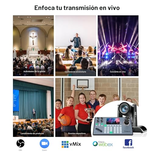 Tenveo PTZ NDI Camera 20x Optical Zoom with AI Auto Tracking, HDMI/LAN/USB3.0 PoE, FHD 1080P 60FPS for Church/Live Streaming/Video Conferencing