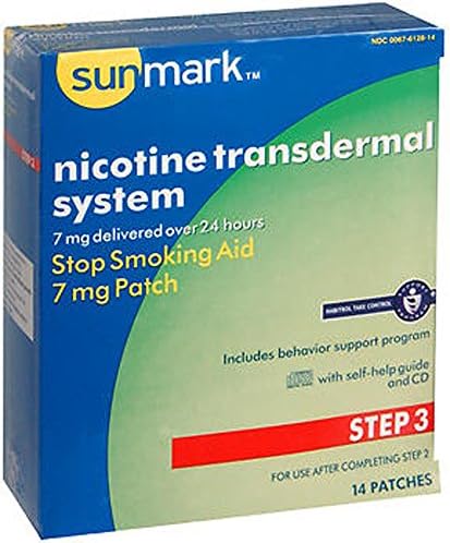 Sunmark Nicotine Transdermal System, Step 3 7mg box of 14 patches, Habitrol Take Control system