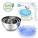 MONKA Stainless Steel Mixing Bowls With Sretch Silicon Lids (Set of 3). 100% Airtight Lids, For Healthy Meal, Nesting and Stackable