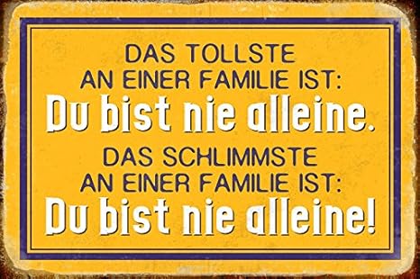 Blechschild 30 X 20 Cm Spruch Das Tollste An Einer Familie Ist Du Bist Nie Alleine Das Schlimmste Deko7 Amazon De Kuche Haushalt