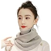EMGILL Winter Neck Gaiter for Women Double Buttons Polar Fleece Neck Warmer Scarf Windproof Shawl Cover for Skiing Riding