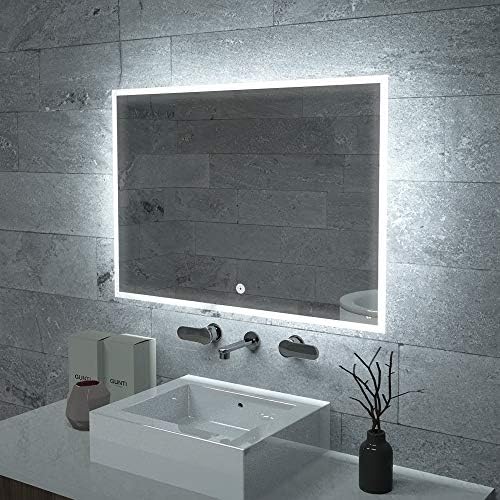 KAASUN 40" x 27" Inch LED Bathroom Wall-Mounted Vanity Mirror