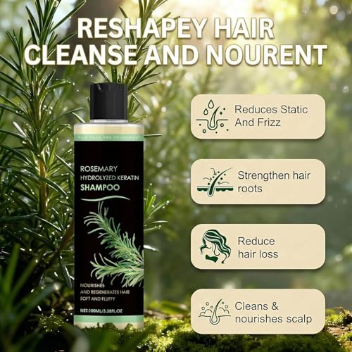 Champú De Romero Para El Crecimiento Del Cabello, 100ml Champú Orgánico De Romero Para La Caída Del Cabello, Fortalecedor Y Nutritivo Con Queratina Hidrolizada Para Hombres Y Mujeres