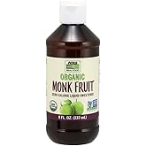 NOW Foods, Certified Organic Monk Fruit Liquid, Zero-Calorie Liquid Sweetener, Non-GMO, Low Glycemic Impact, 8-Ounce