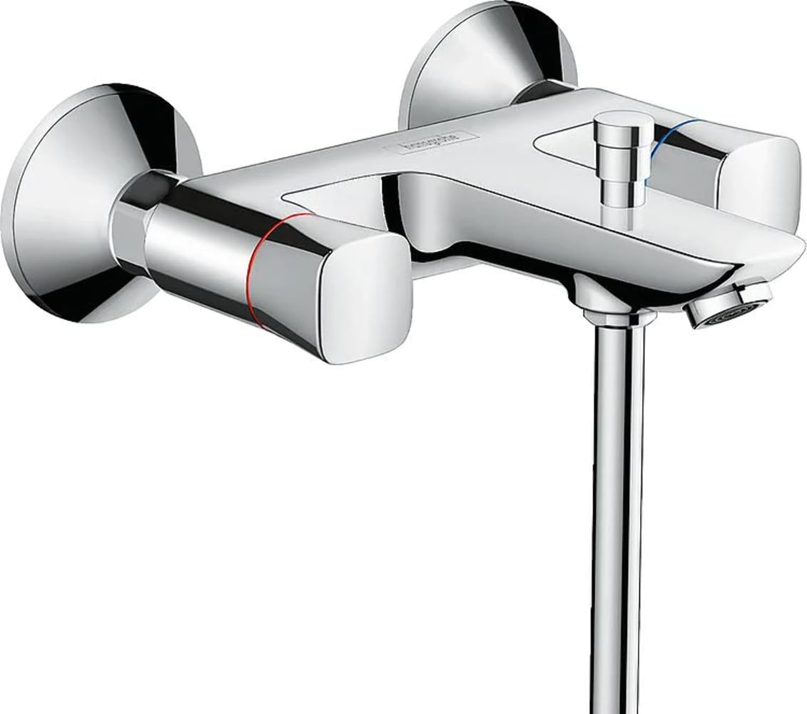 hansgrohe Logis 2-handle manual bath mixer for exposed installation, chrome, 71243000