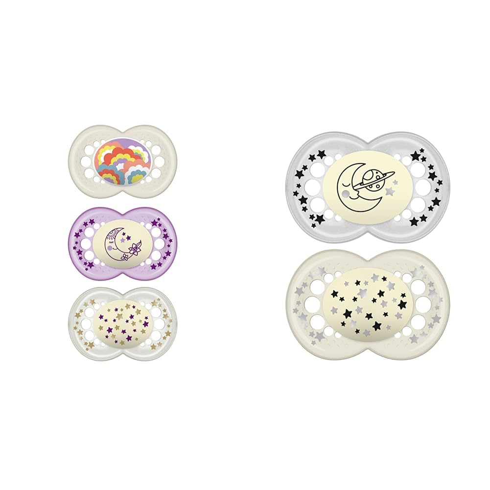 MAM Original Day Night Baby Pacifier, Nipple Shape Helps Promote