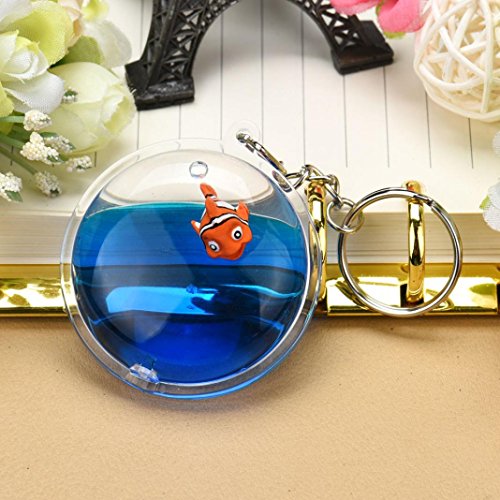 Hot Sale! Sunfei Keychain,Glitter Powder Quicksand Star Key Ring Mini Filled Bottle Keychain (H)