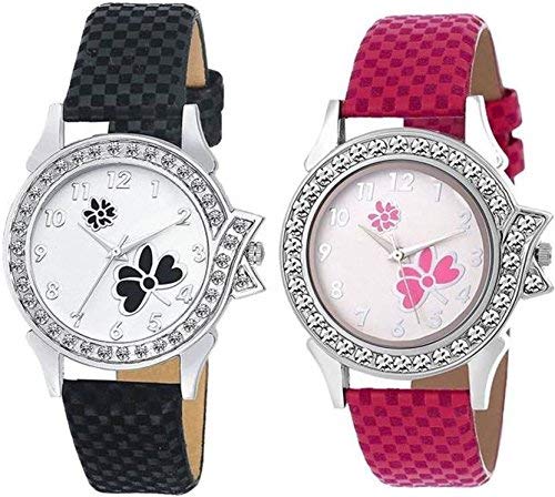 Your Choice Casual Analogue Flower Print Multicolur Dial Girl's & Women's Watch with Chex Design Leather Belt...