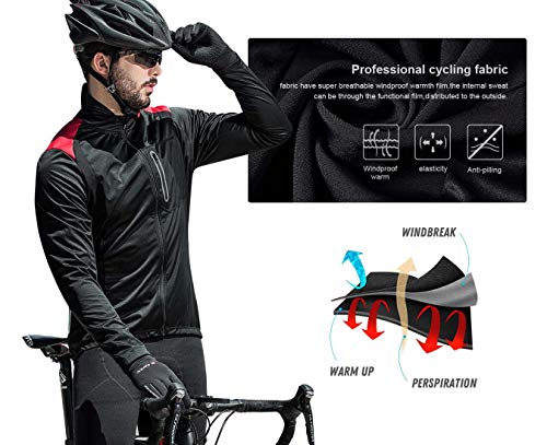 image for Santic Bike Winter Jacket Windproof Fleece Thermal Warm UP Cycling Bic