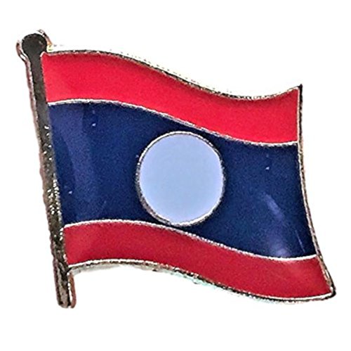 Backwoods Barnaby Laos Flag Lapel Pin/International Asian Travel Pins Collection (0.75" x 0.75")