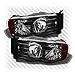 For 2002-2005 Dodge Ram Black Headlights Amber Corner Head Lights Lamp Set Pair Left+Right 2003 2004