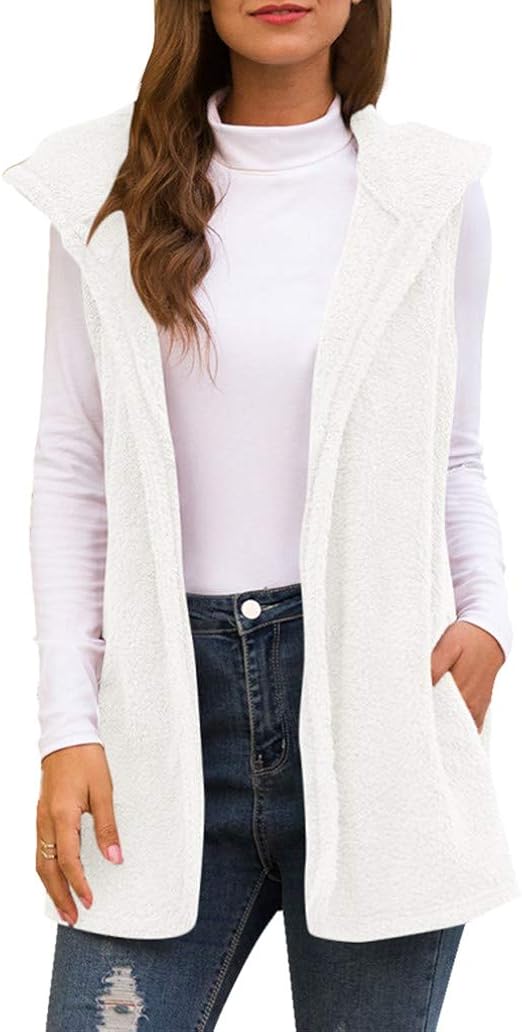 sherpa hooded vest womens