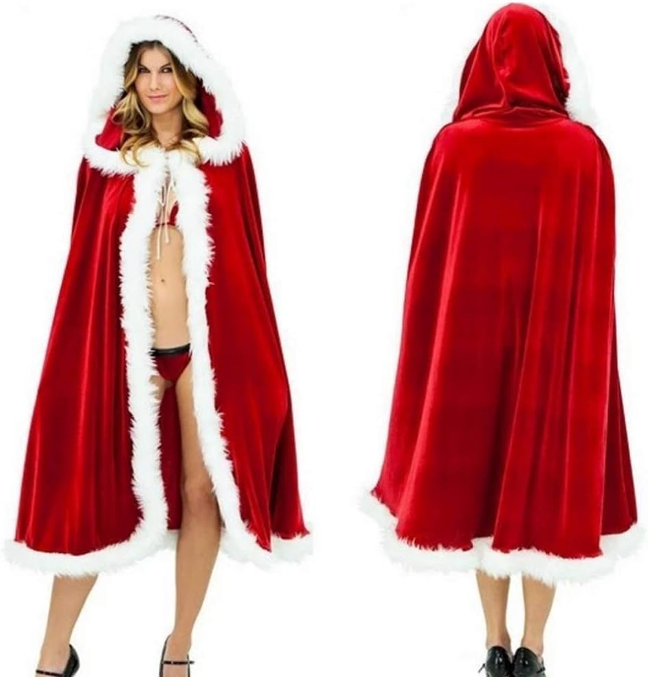 Miss Claus Dress Suit Ladies Stage Performance Theme Party Cosplay Santa Outfit Santa Sweetie Costume Hooded for Women