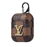 iPhone AirPods Wireless Headset Case New Luxury Leather Fashion, Full Protection Shockproof Sleeve with Carabiner, Suitable for Apple Set Charging Box