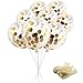 SOTOGO 15 Pieces Balloons 12 Inches Large Balloons with Golden, Light Pink and White Dots for Party Decorations Wedding Decorations and Proposal