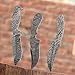 Damascus Steel Knife Blanks Blade Set 3 Pcs Handmade Hunting Skinning Knives Blank Full Tang Diy Knife Making Material Supply Fixed Blade Knife Blank 09.00