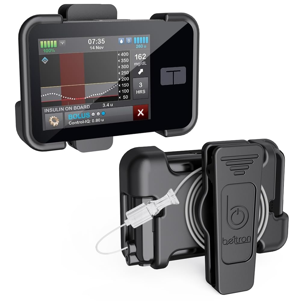 BELTRON Belt Clip for Tandem t:Slim X2 Pump (Strong & Durable Rotating Clip Case for Tandem Diabetes Care TSlim X2 Insulin Pump) - Black