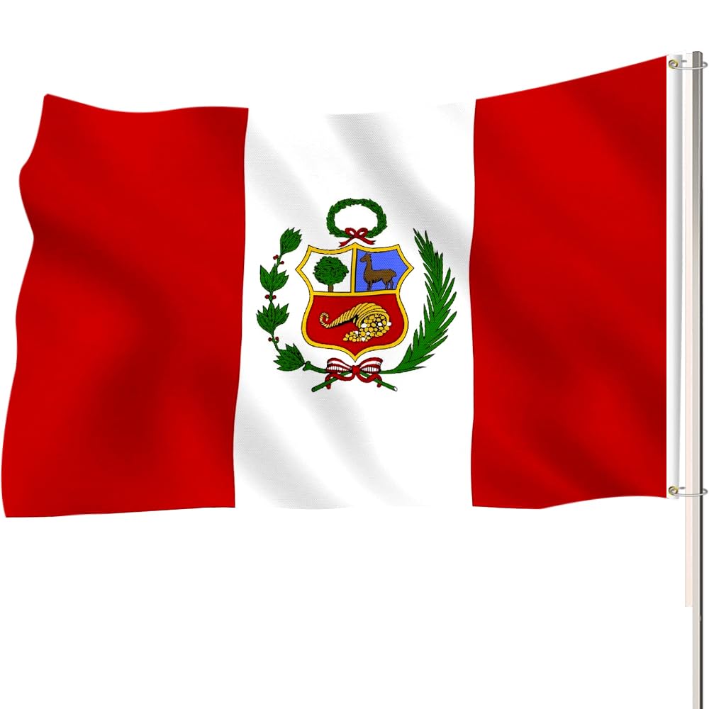 3x5 Foot Peru Flag Brightly Coloured Peruvian Flags Celebration Parade Party Supplies Patio Decoration Holiday Party Decoration Flag Double Stitching