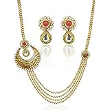 Dancing Girl Women's Traditional Glowing Bridal India Necklace Kundan Set O135Mg Multi-Colour