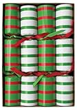 Caspari Celebration Crackers, 10-Inch, Bretagne Red and Green