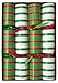 Caspari Celebration Crackers, 10-Inch, Bretagne Red and Green