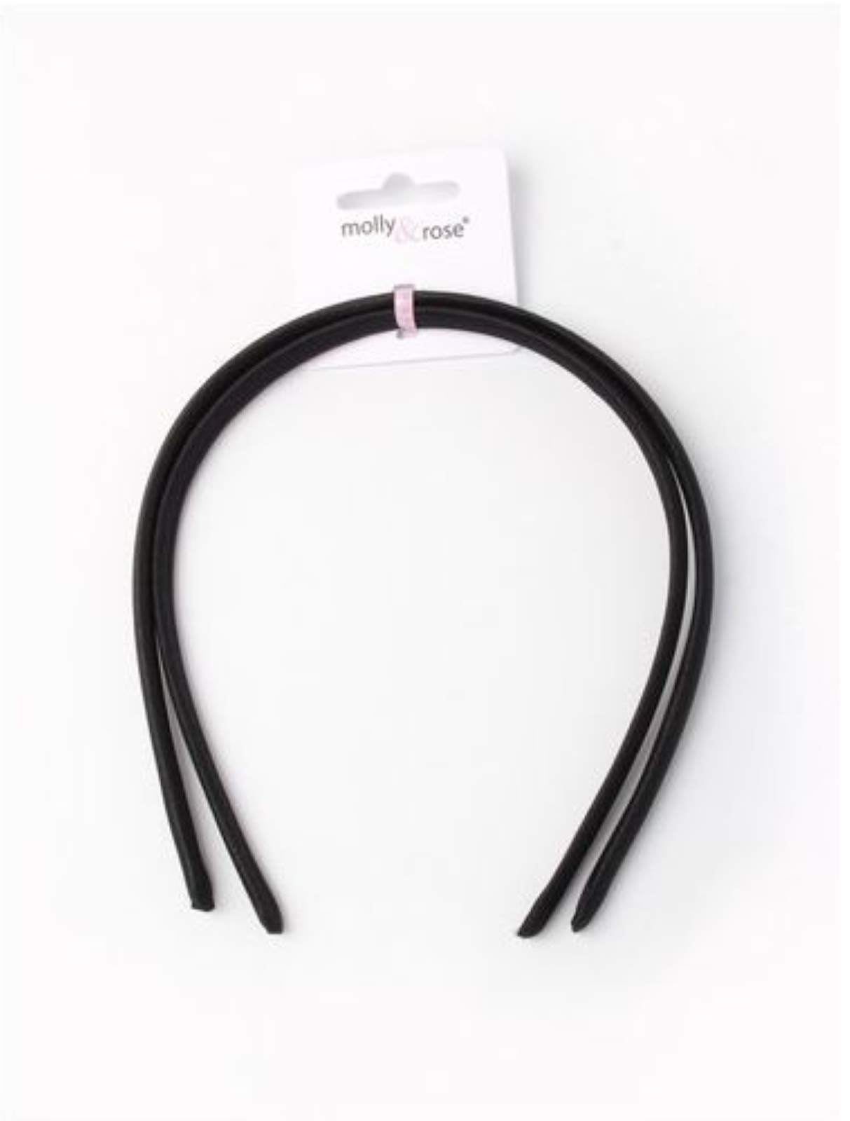 Card of 2 Black Satin 1cm Wide Alicebands