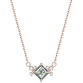 Gem's Beauty Moss Agate Jewelry Green Moss Agate Pendant Necklace in 925 Sterling Silver Women's 14K Rose Gold Necklaces